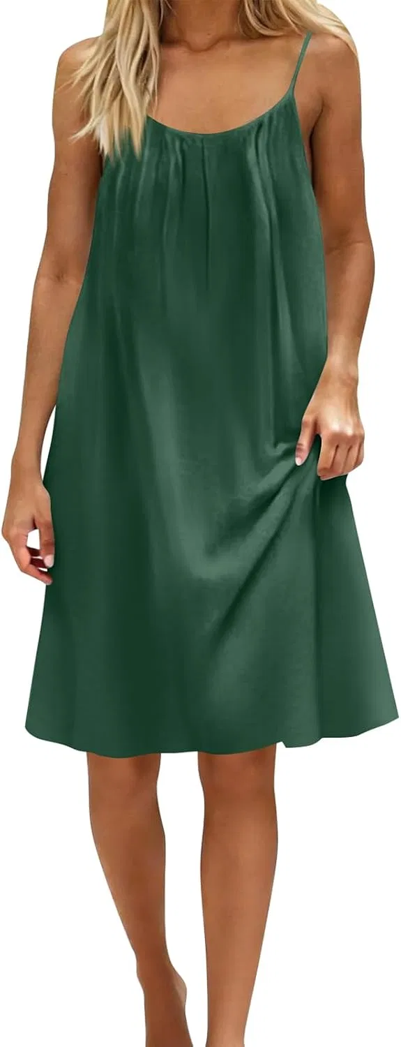 Женская летняя майка-макси с открытой спиной, Dark Green