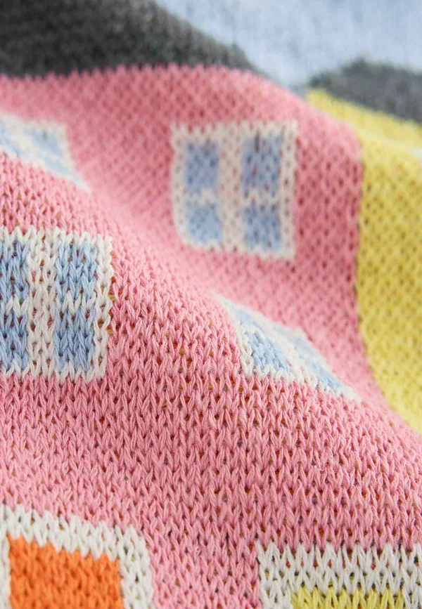 Кардиган из хлопка Cardigan Next Pink Blue Multi, синий/розовый/мультиколор — фото 3