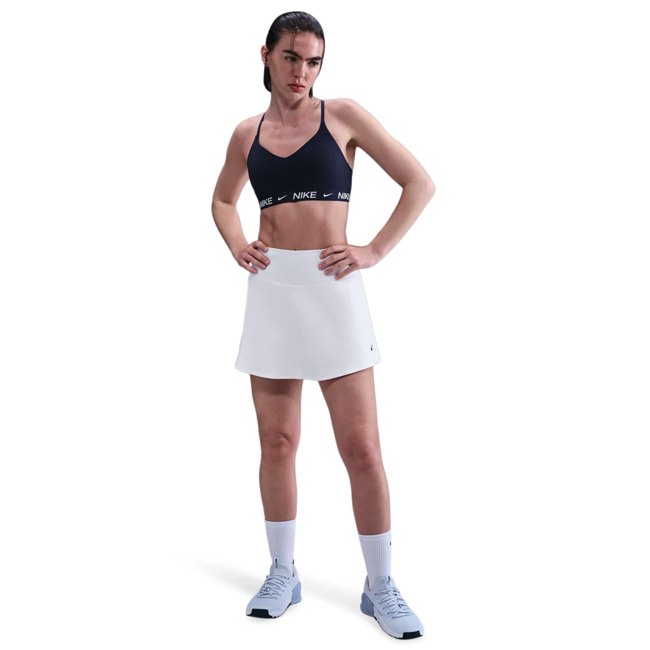 Женский спортивный бюстгальтер Dri-FIT Indy Bra Nike, цвет Midnight Navy — фото 4