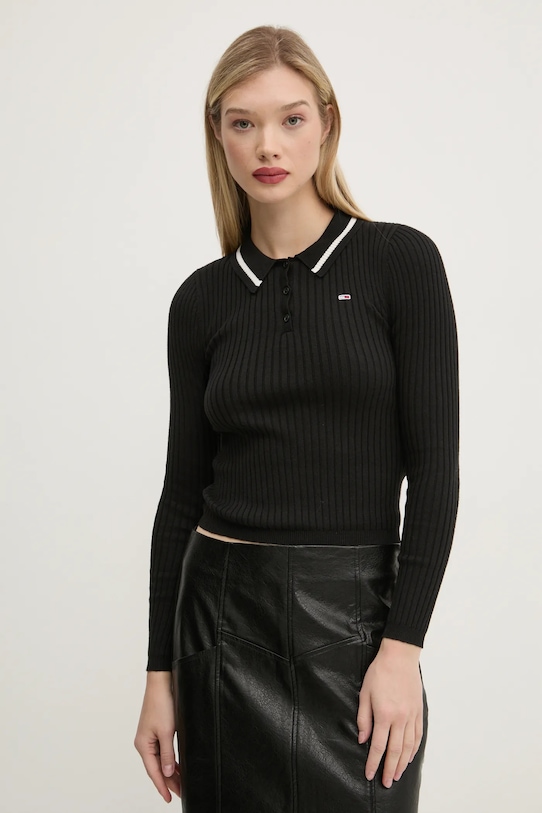 

Свитер с добавлением шерсти Tommy Jeans, черный