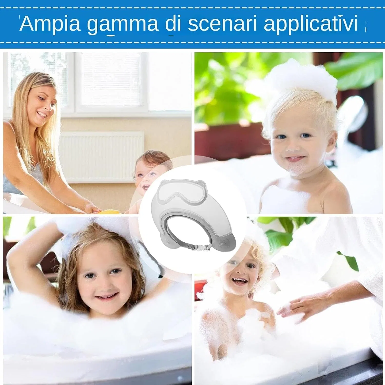 Шапочка для душа детская, Generisch, серый — фото 4
