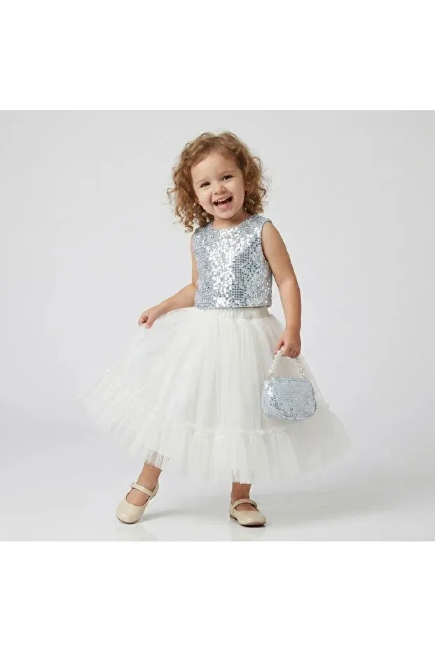 Детское платье для девочек с принтом Allya Mini Dress, Blue