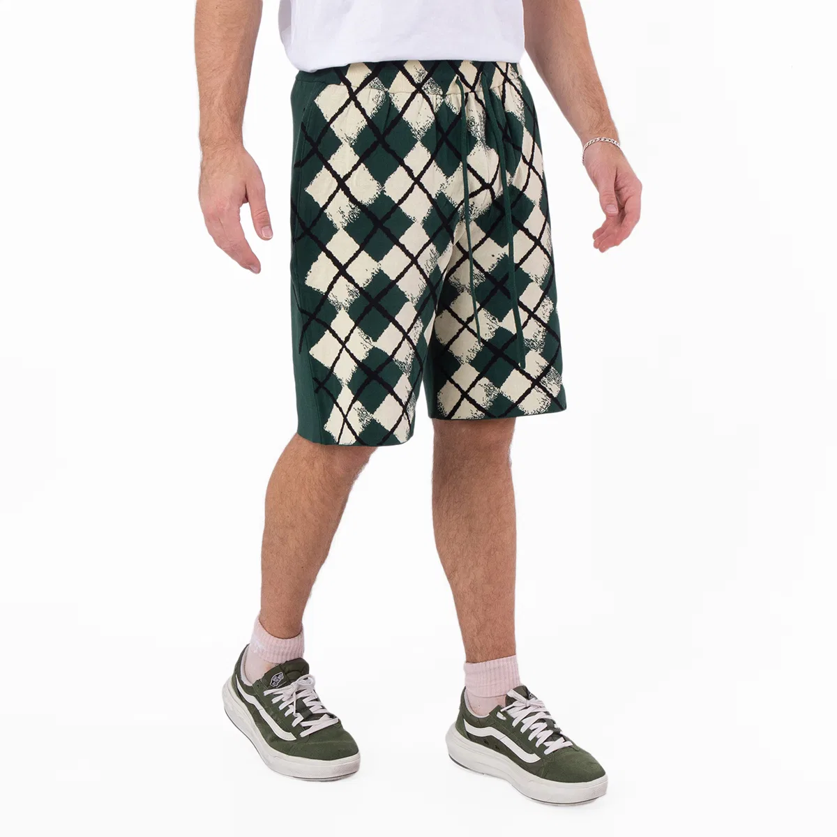 Шорты с ромбовидным узором Knitted Argyle Pattern Cotton Shorts Burberry — фото 3