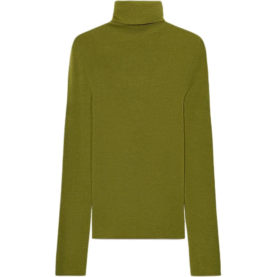 Женский свитер с воротником-стойкой Зеленый ZARA, Green