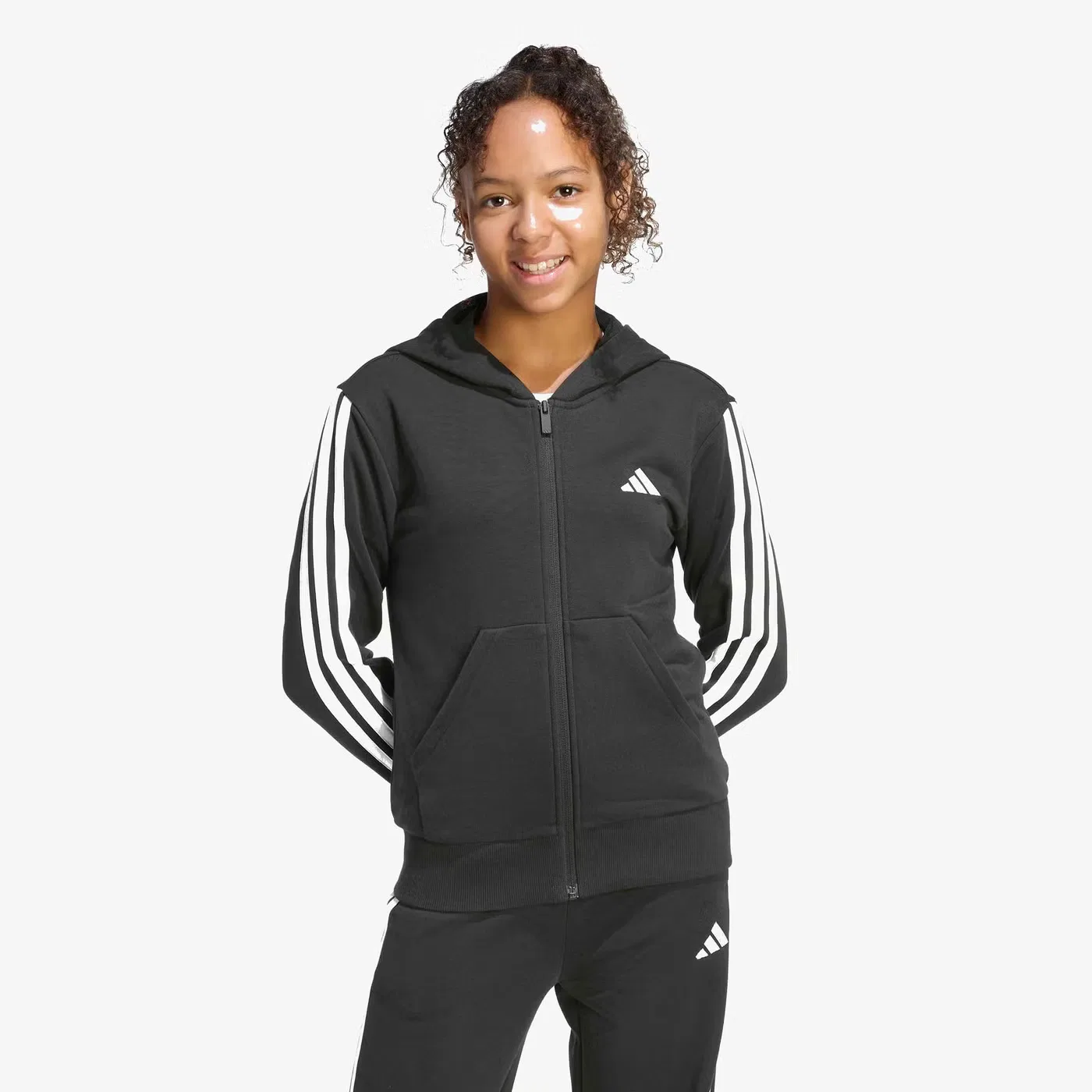 Худи на молнии с полной застежкой Essentials Adidas, черный — фото 2