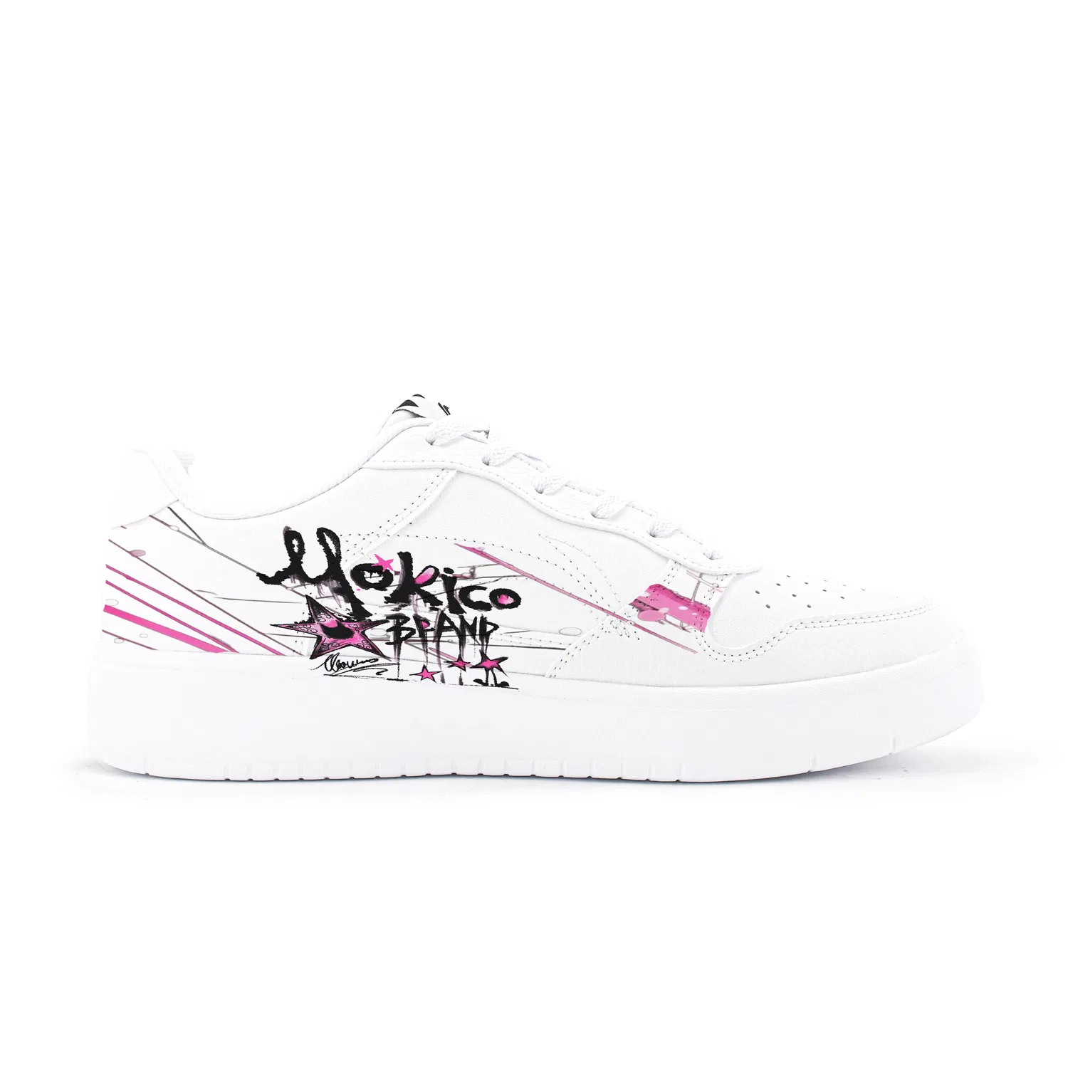 Детские скейт-кеды с принтом Li-Ning, White Black Pink Urban Chic Style Colorway — фото 4