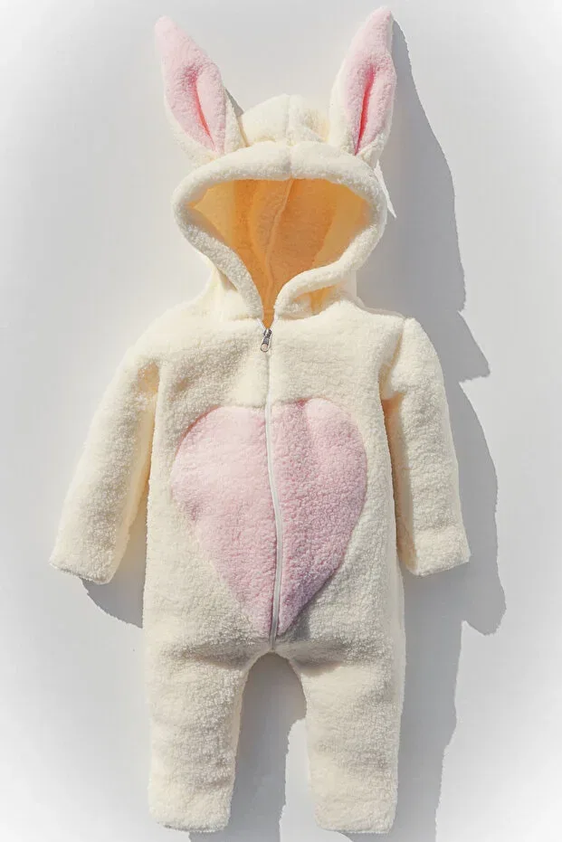Детский комбинезон из плюша с длинным рукавом Girl, boy and child plush zippered winter rabbit jumpsuit Ipek Atlas, Multicolor — фото 3