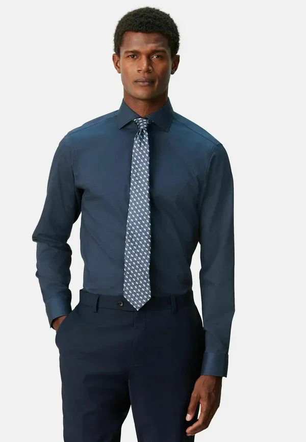 Комплект рубашка и брюки из полиэстера и хлопка, модель Set, Next, Navy Blue, темно-синий
