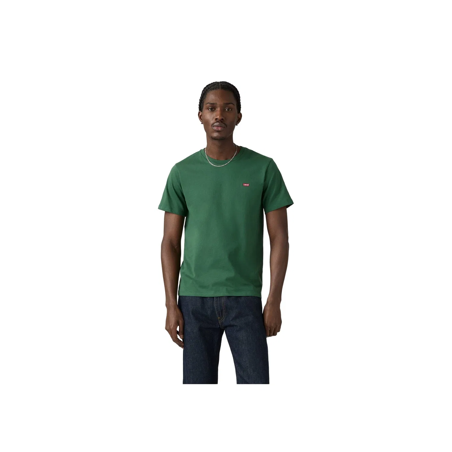 Мужская классическая хлопковая футболка с круглым вырезом Levi's, Green — фото 2