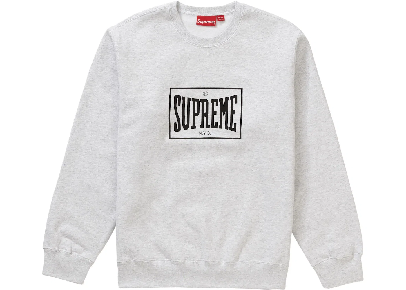 Мужской свитшот с принтом Supreme Warm Up Crewneck, Ash Grey