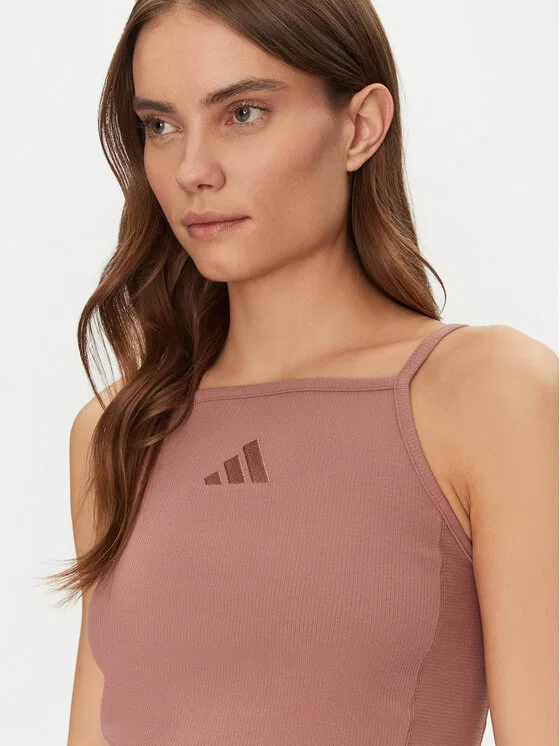 Топ slim fit ALL SZN Rib Adidas, розовый — фото 4
