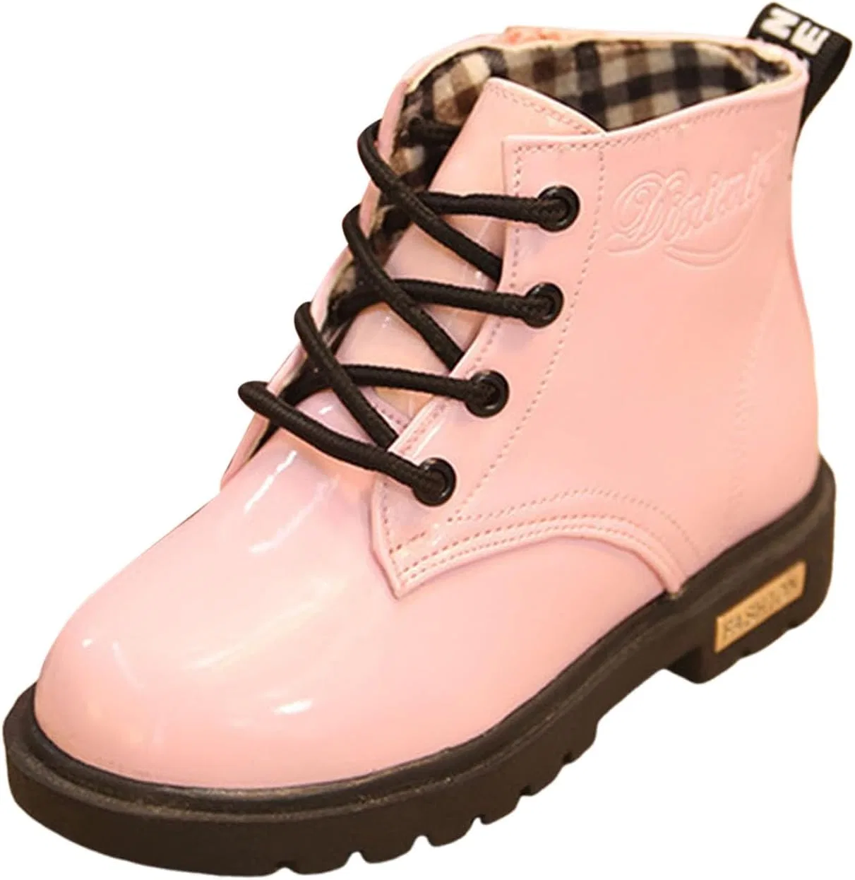 Детские зимние ботинки для девочек с молнией и шнуровкой IWIHMIV, Pink