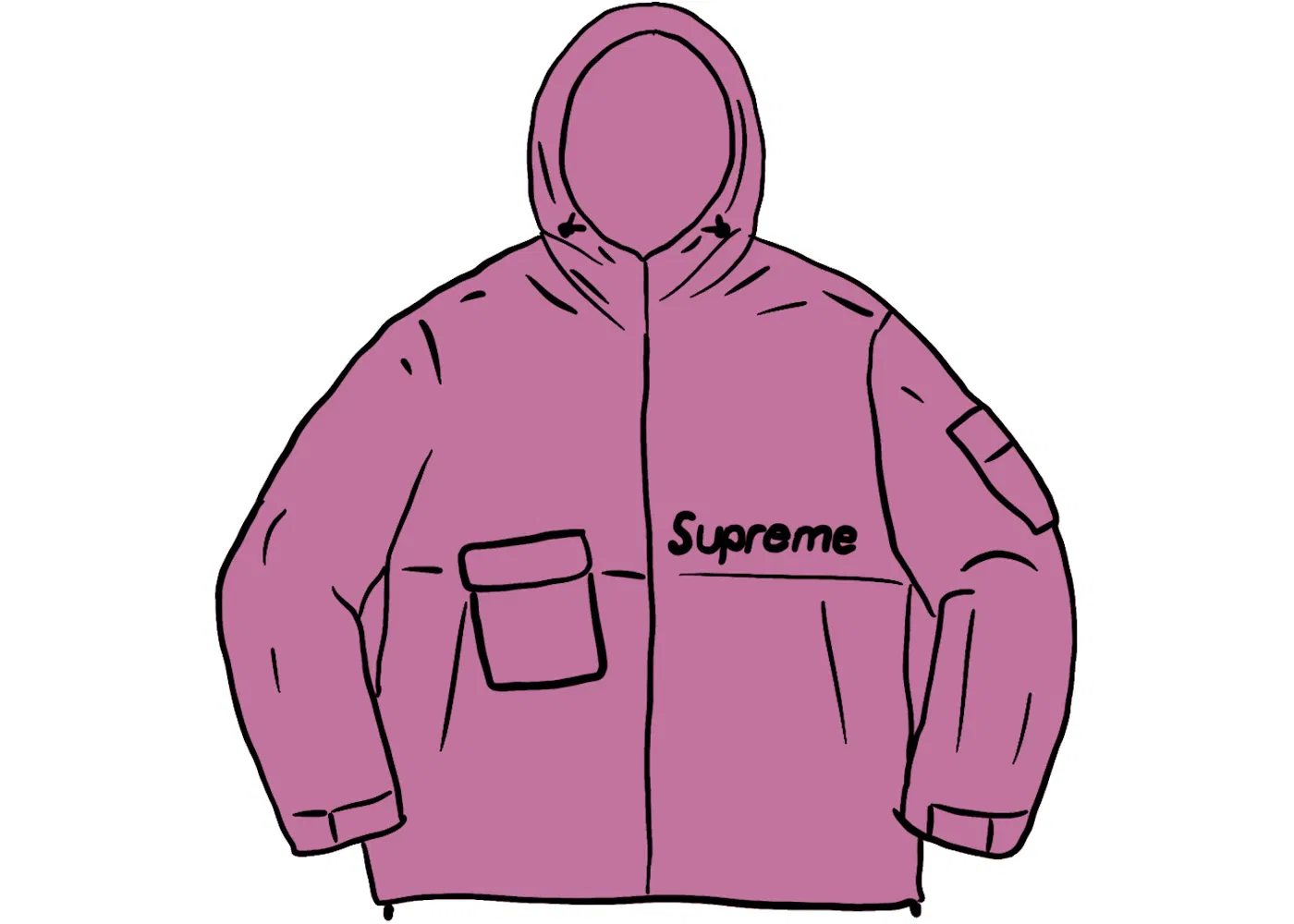 Мужская куртка из рипстопа с принтом Supreme Light Purple