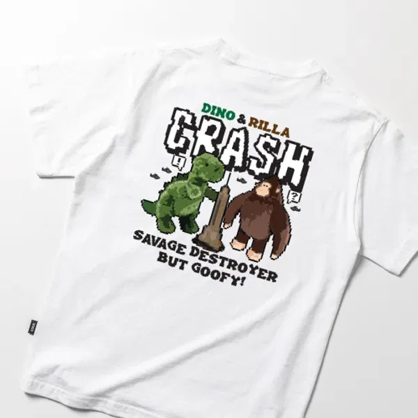 Футболка детская с принтом Crash, Splashcode Kids, белый — фото 3