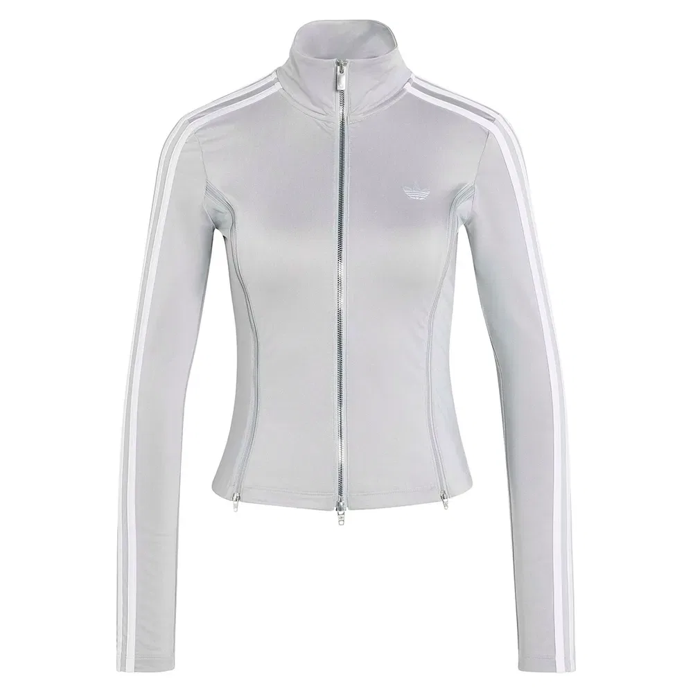 Женская футболка с длинным рукавом и молнией Adidas Originals Mia Marquez Zipped, Grey — фото 3