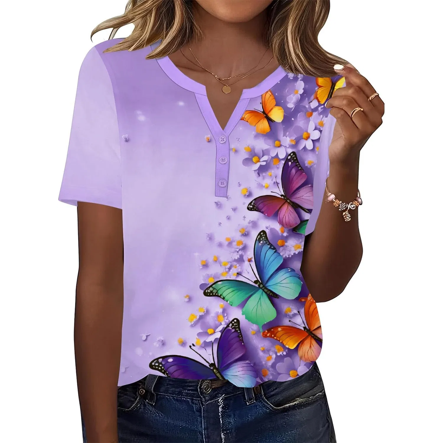 Женская хлопковая футболка Classic Soft Basic, Multicolour-b