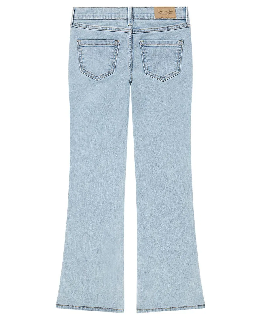 Джинсы-клеш с заниженной талией с люверсами Abercrombie Kids, Light Pasblue — фото 2