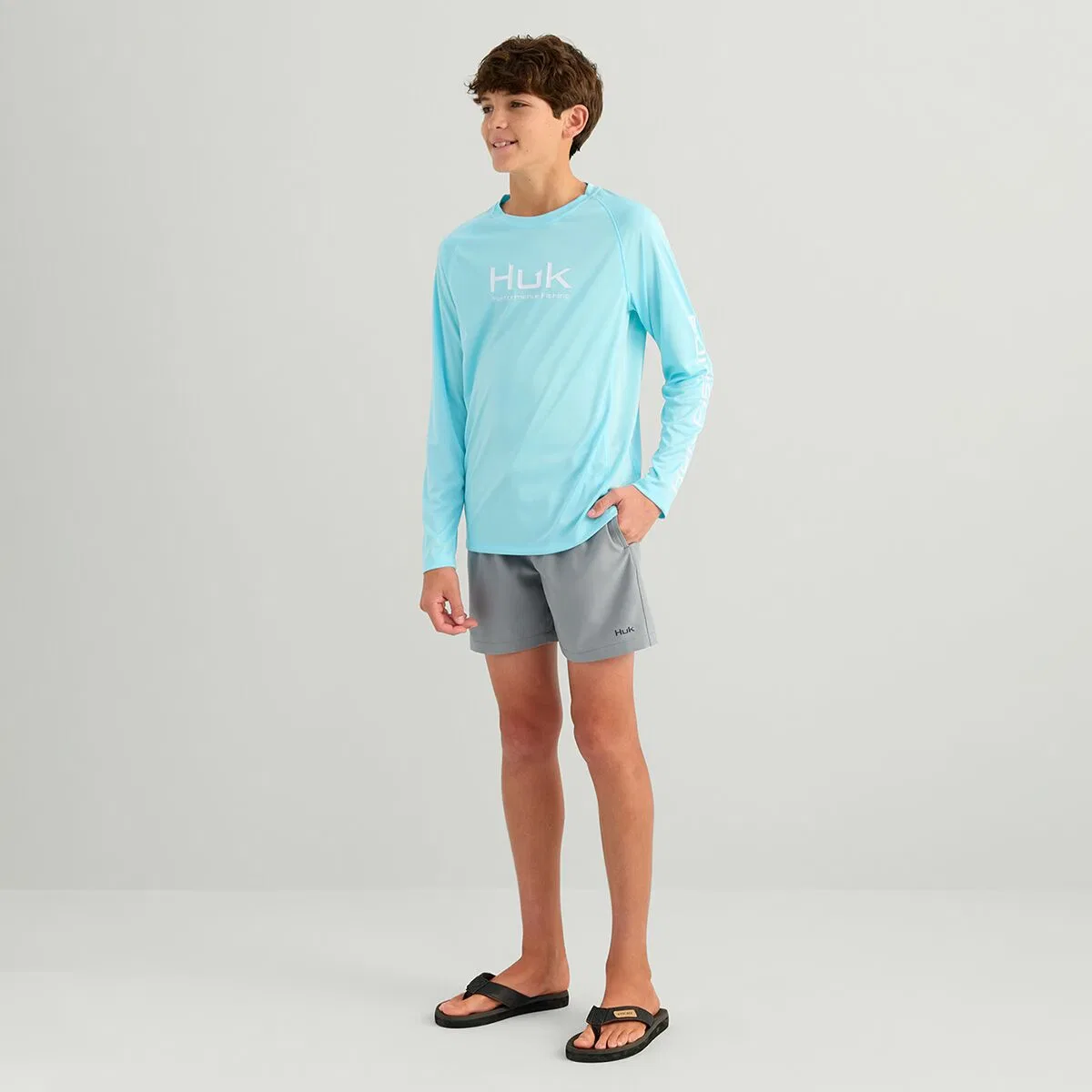 Детская футболка с длинным рукавом Pursuit Solid Top Huk, Caicos — фото 4