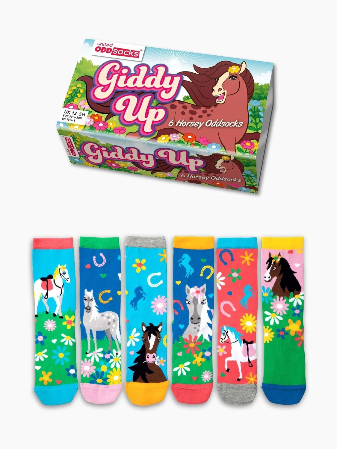 Носки детские Giddy Up, 6 пар United Odd Socks, розовый