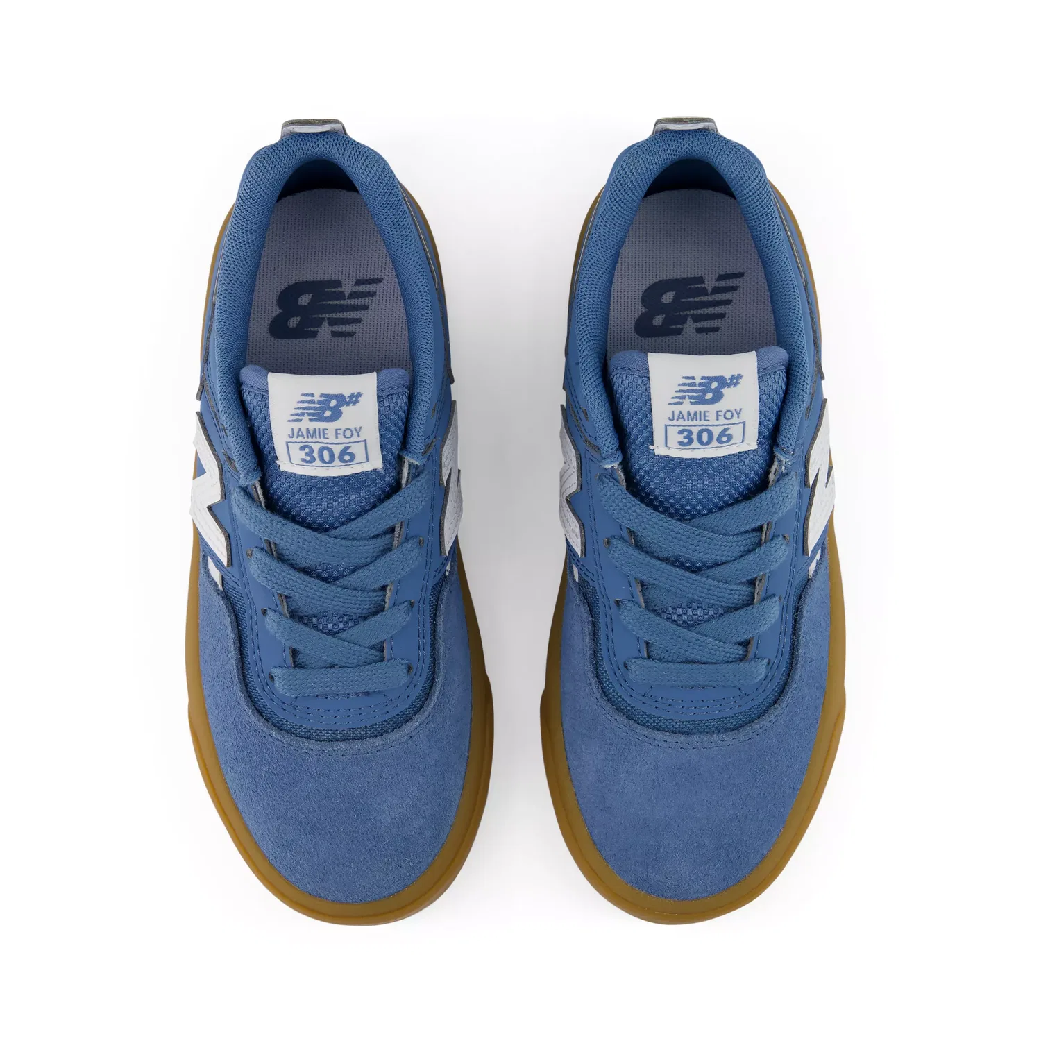 Детские кроссовки для скейтбординга с шнуровкой Jamie Foy 306 New Balance, Heron Blue With White — фото 3