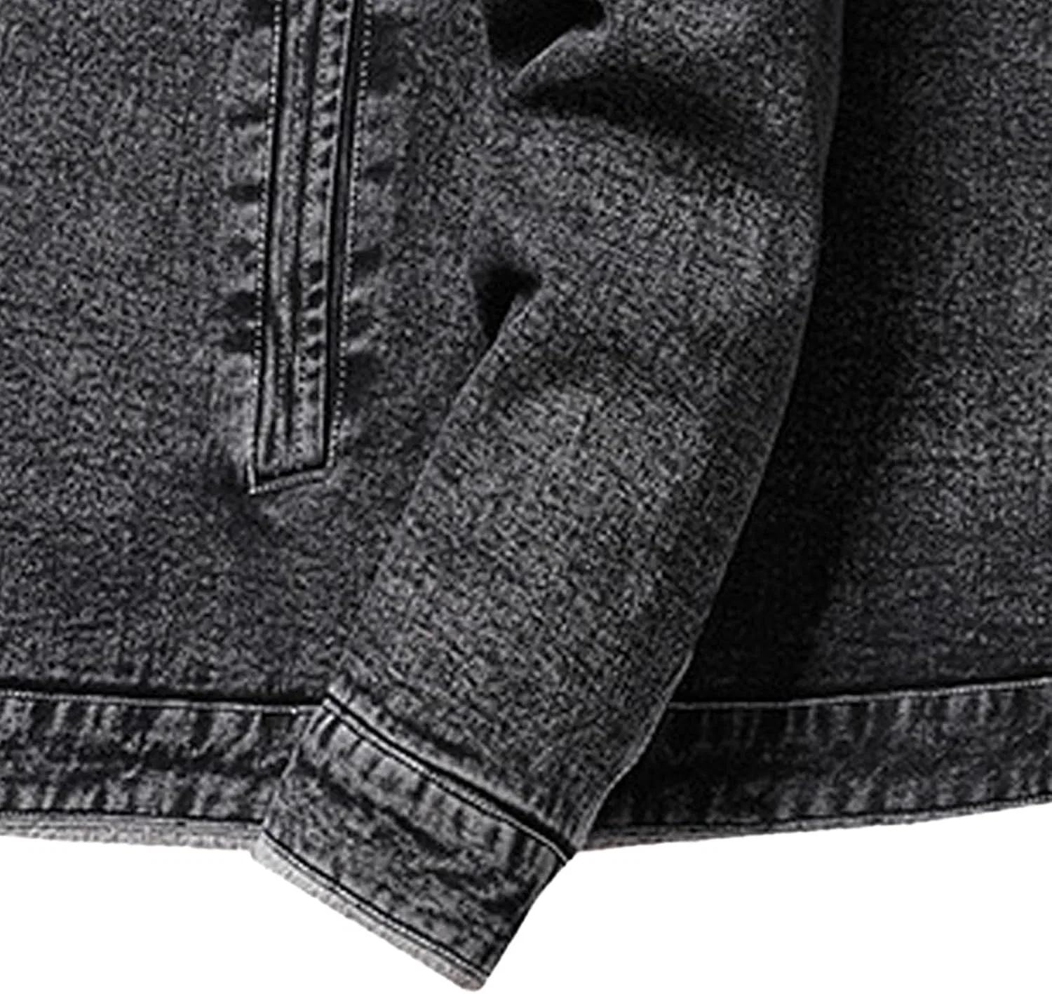 Мужская джинсовая куртка на флисе, Slim Fit, серый — фото 2
