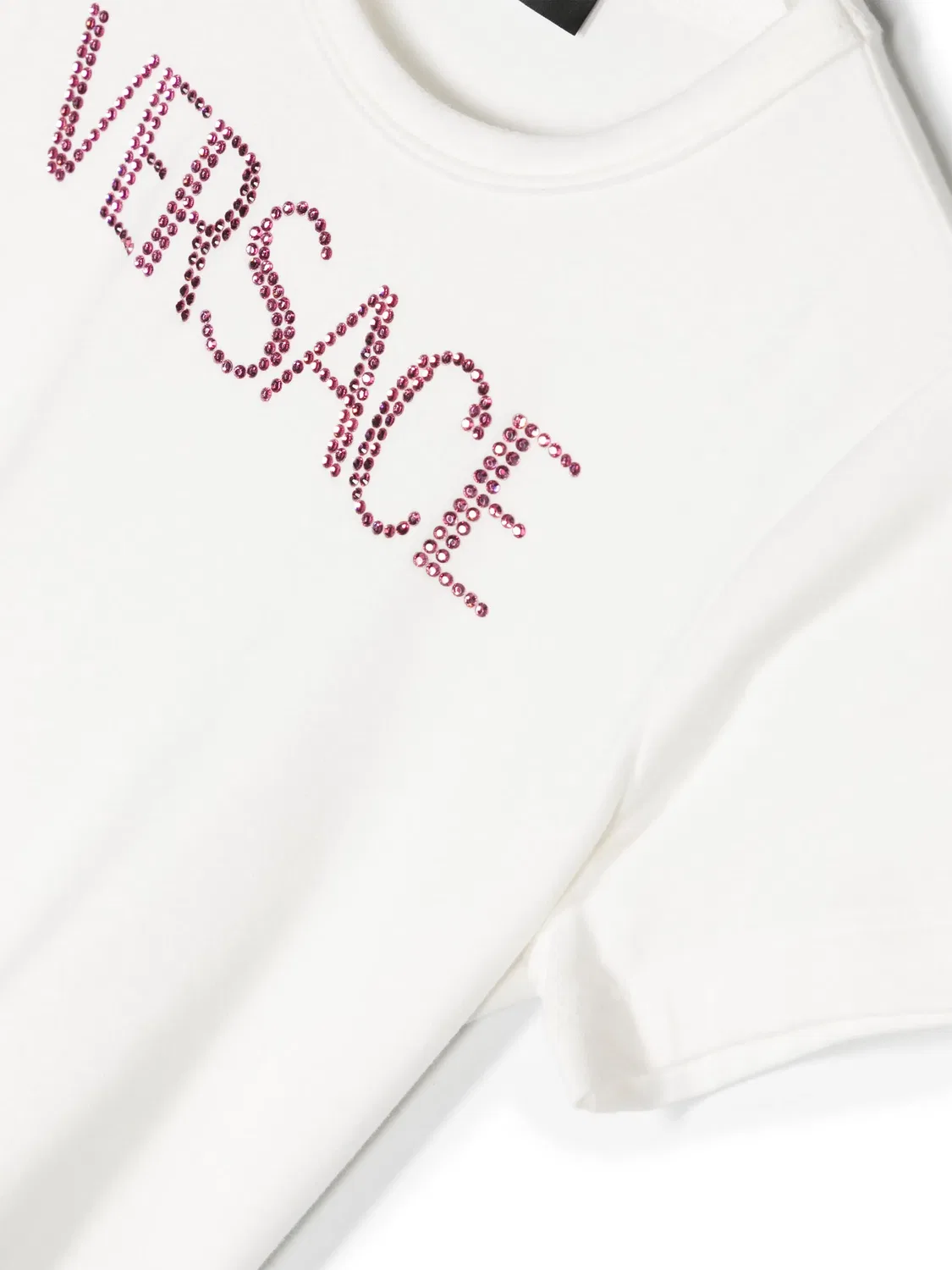 Футболка с логотипом, украшенная стразами Versace, белый — фото 2