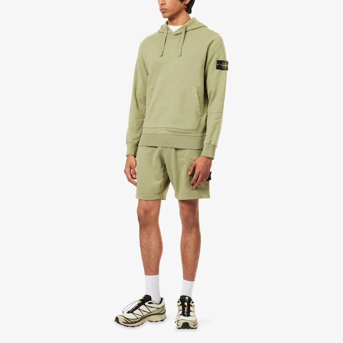 Толстовка из хлопкового трикотажа с фирменным значком «Карман кенгуру» Stone Island, зеленый — фото 2