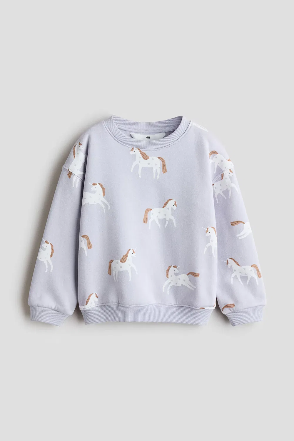 Толстовка с принтом и мягкой внутренней стороной H&M, Blasslila/Einhörner