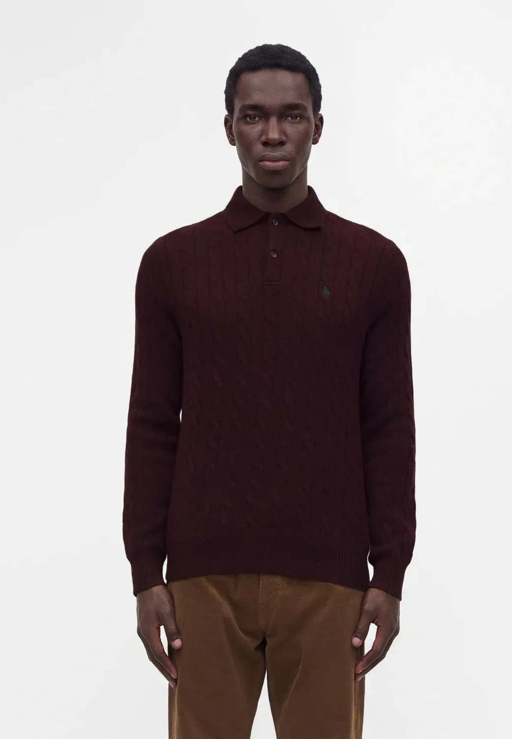 Свитер крупной вязки из шерсти и кашемира Polo Ralph Lauren, Aged Wine Heather