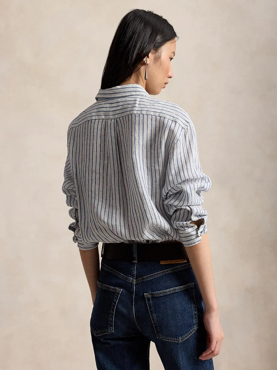 Блузка Polo Ralph Lauren темно-синего цвета — фото 3