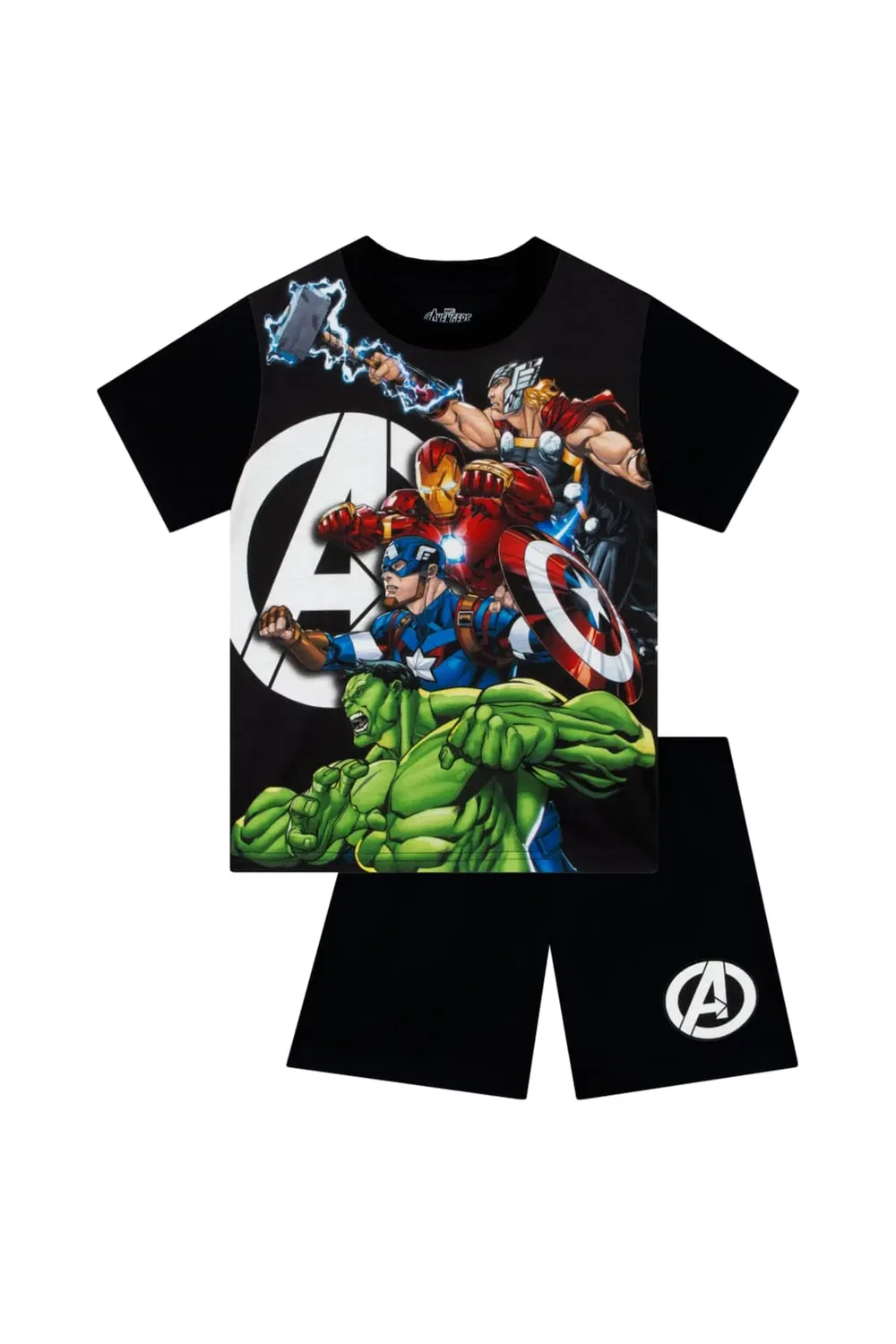 Детские пижамные шорты Marvel Avengers, Black