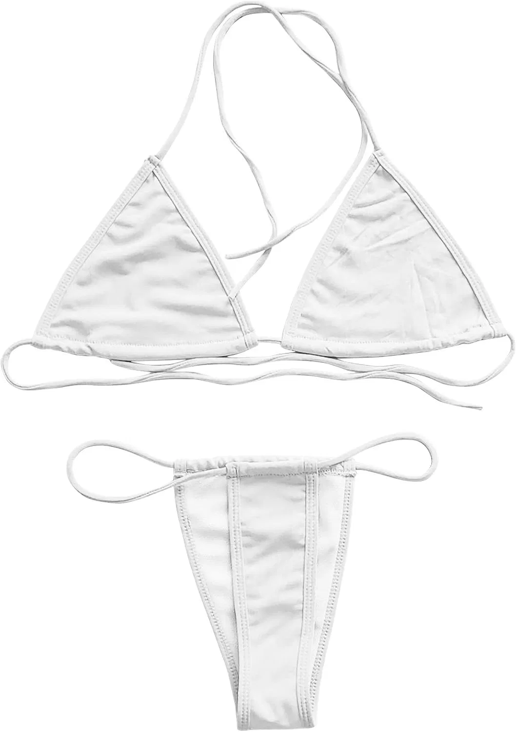 Женский бикини-комплект с чашечками push-up Halter Mini, White — фото 4