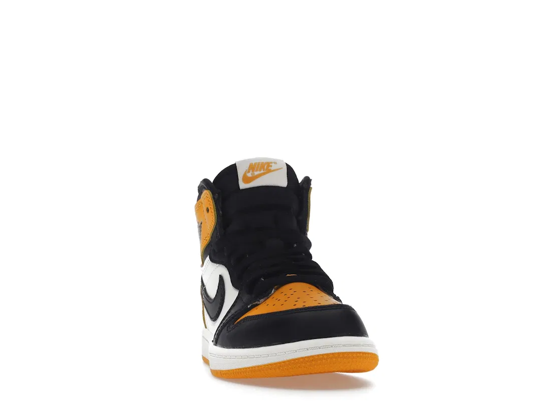 Детские кроссовки кожаные Jordan 1 Retro High OG Taxi, Taxi/Black-Sail — фото 2