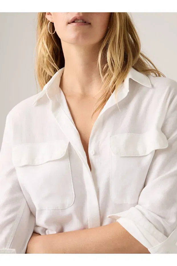 Женская рубашка из льна Elaine Utility Levi'S, White — фото 2