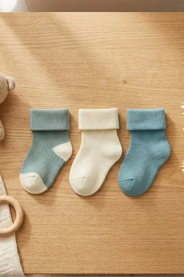 Детский комплект махровых носков-следков Mint Green Ecru Katia&Bony, Mint-Green-Ecru