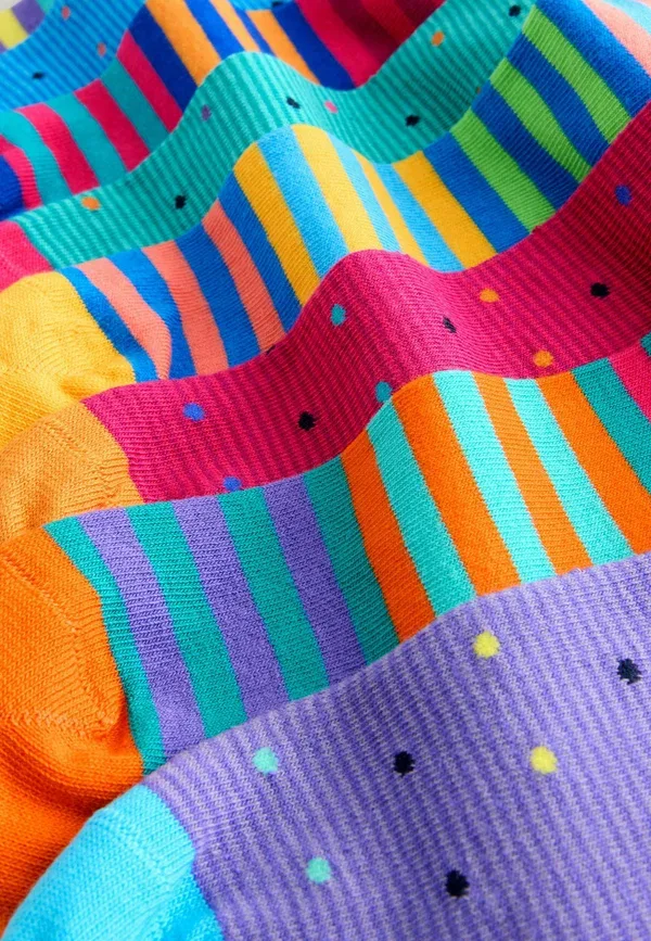 Носки в полоску Geometric pattern socks eight pack Next Striped, ярко-красный/желтый/оранжевый — фото 3