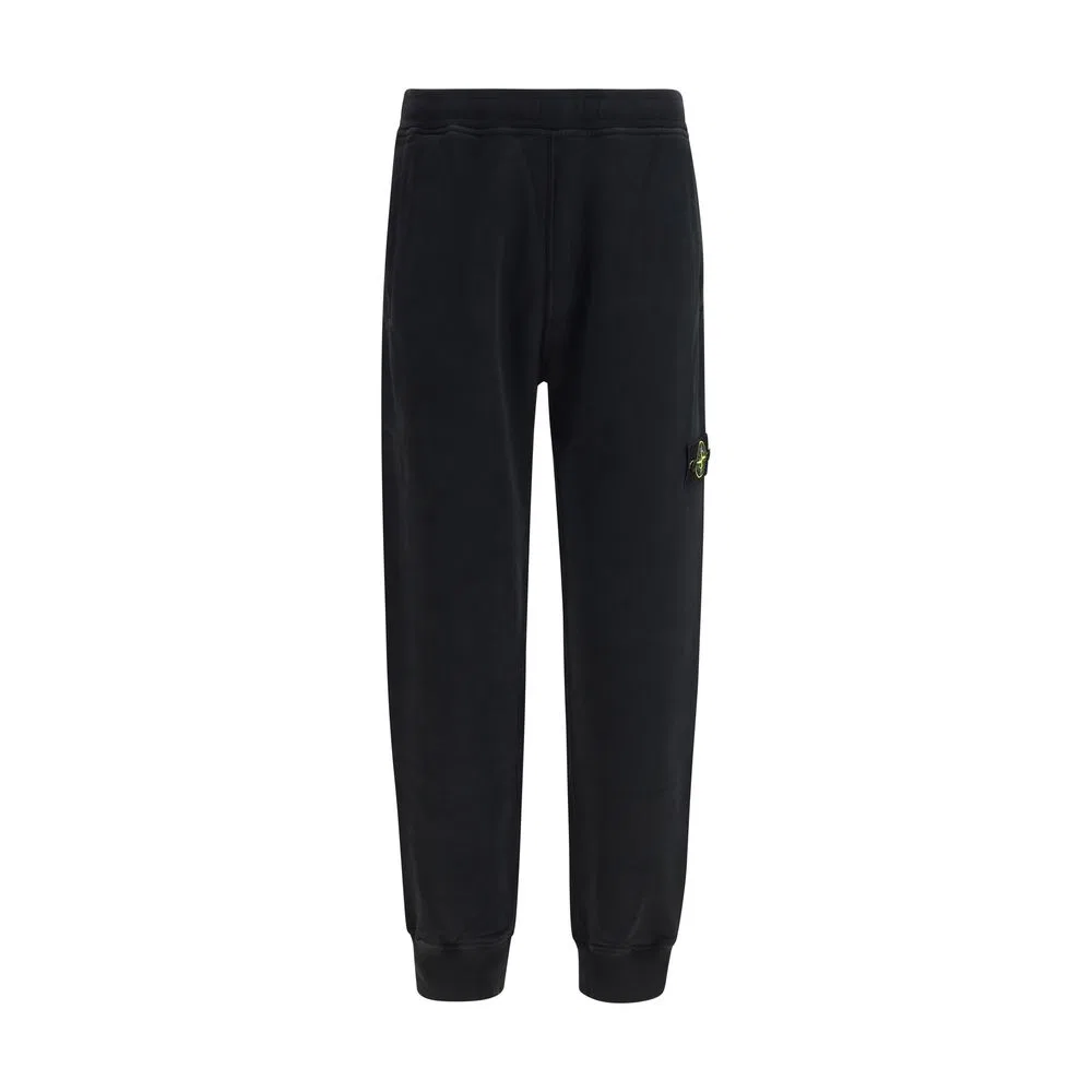 Мужские спортивные штаны на резинке с логотипом Stone Island, Black