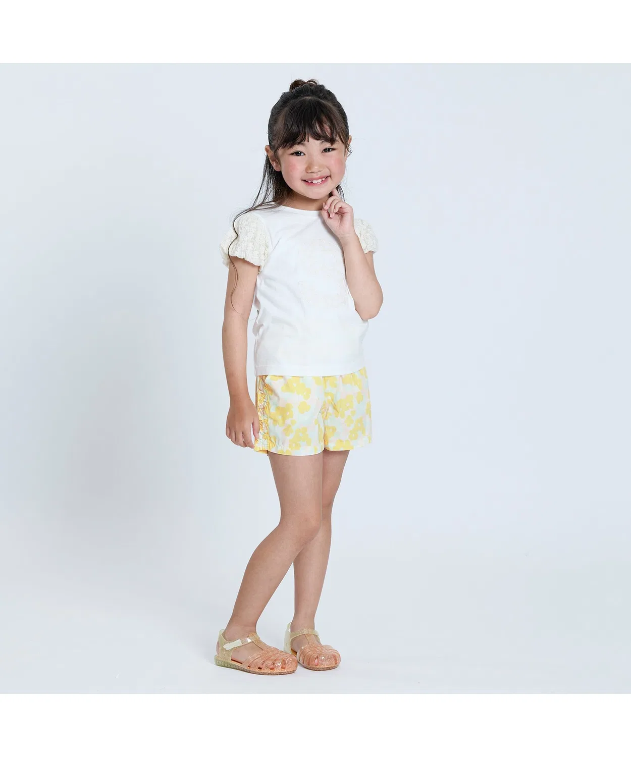 Детские шорты с рюшами, модель Frill Ippai Suiriku Ryoyo Pants Seraph, Yellow — фото 2