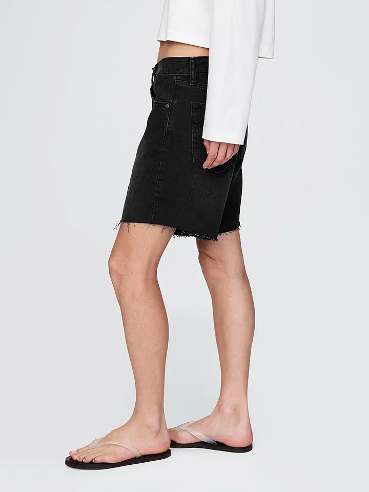 Женские джинсовые шорты свободного кроя GAP, Black — фото 2