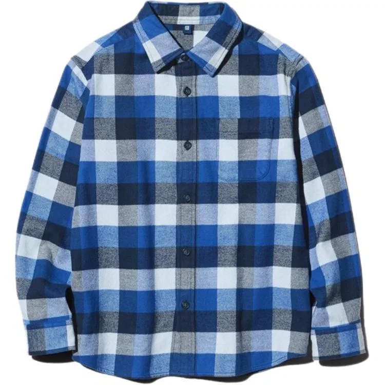Детская рубашка с отложным воротником UNIQLO, Royal Blue