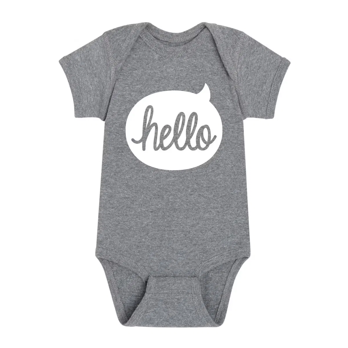 Боди-комбинезон с принтом Hello Word Bubble Instant Message, Athletic Heather