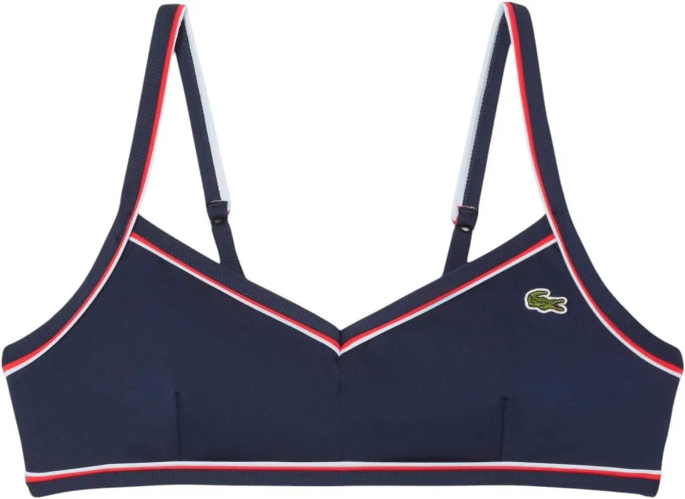 Топ для бикини Lacoste Trim Accent, V-образный вырез, Navy Blue/Red/White — фото 4