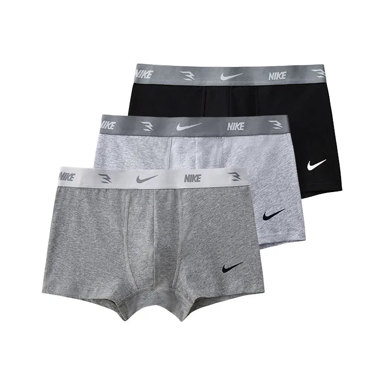 Детские боксеры с принтом Nike Magnet Gray+Kalamari Green — фото 4