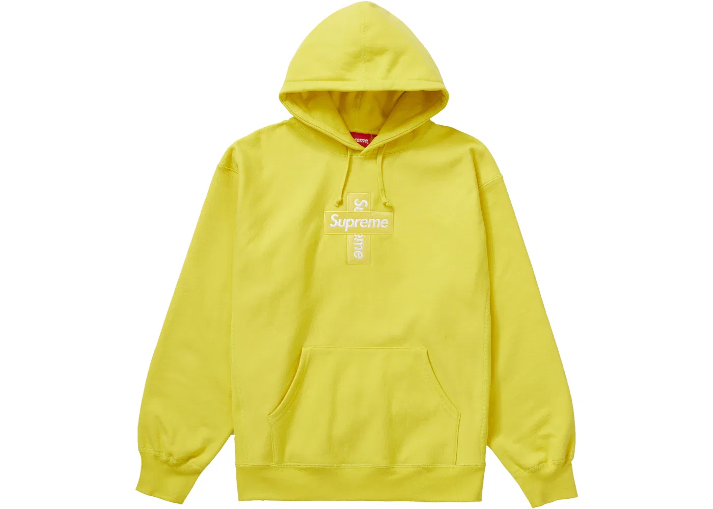 Мужской худи с принтом Cross Box Logo Supreme, Lemon
