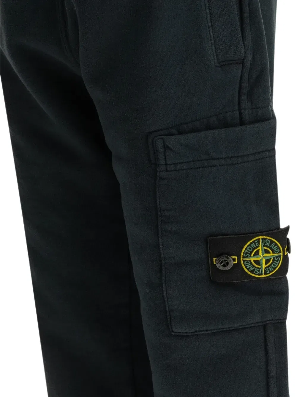 Спортивные штаны с логотипом-нашивкой Stone Island Junior, синий — фото 3