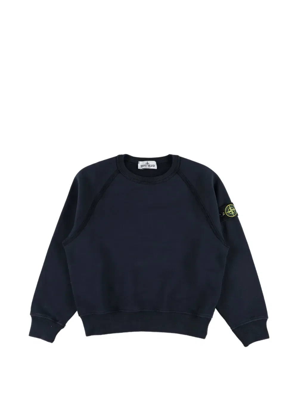 Свитер с логотипом на нашивке и рукавами-реглан Stone Island Junior, синий