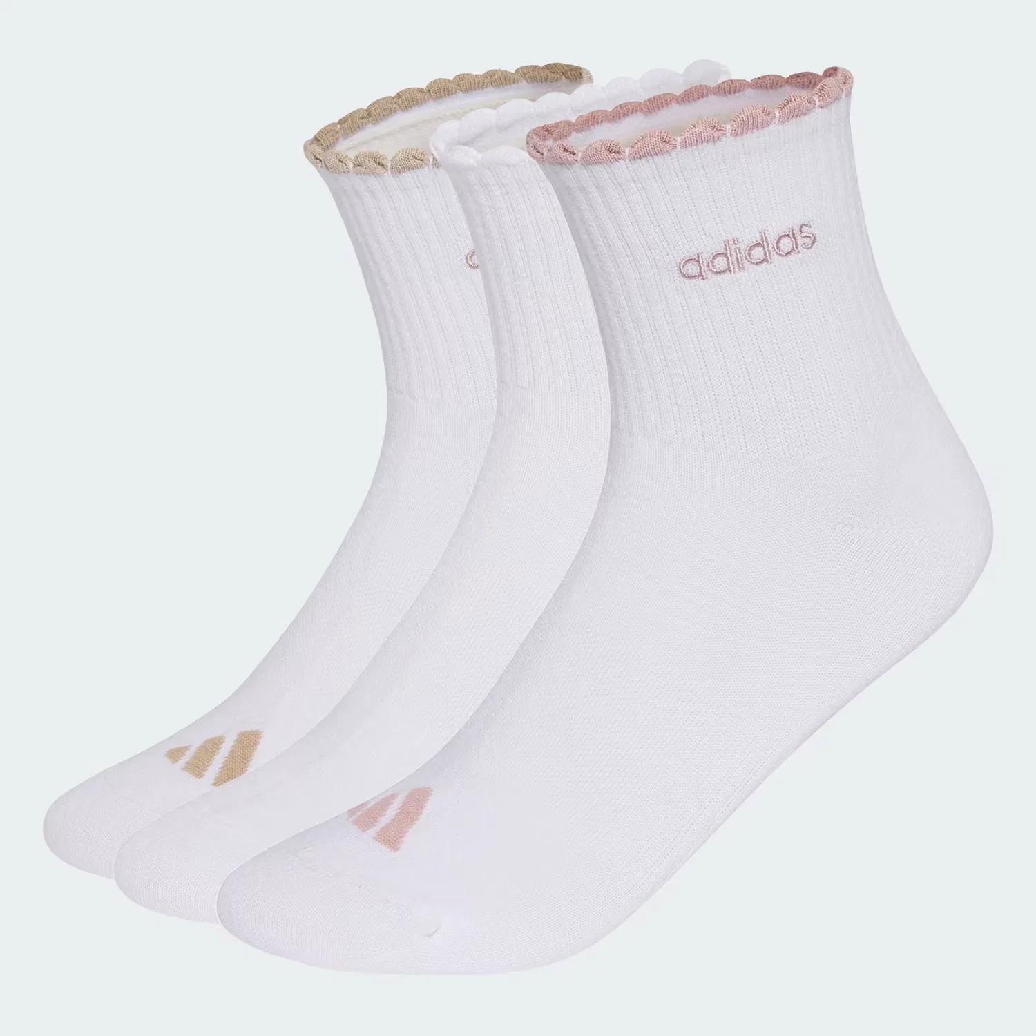 Женские носки-квартеры с поддержкой свода стопы, 3 пары, Adidas Performance, белый/Wonder Beige/Wonder Taupe/Dual Lilac