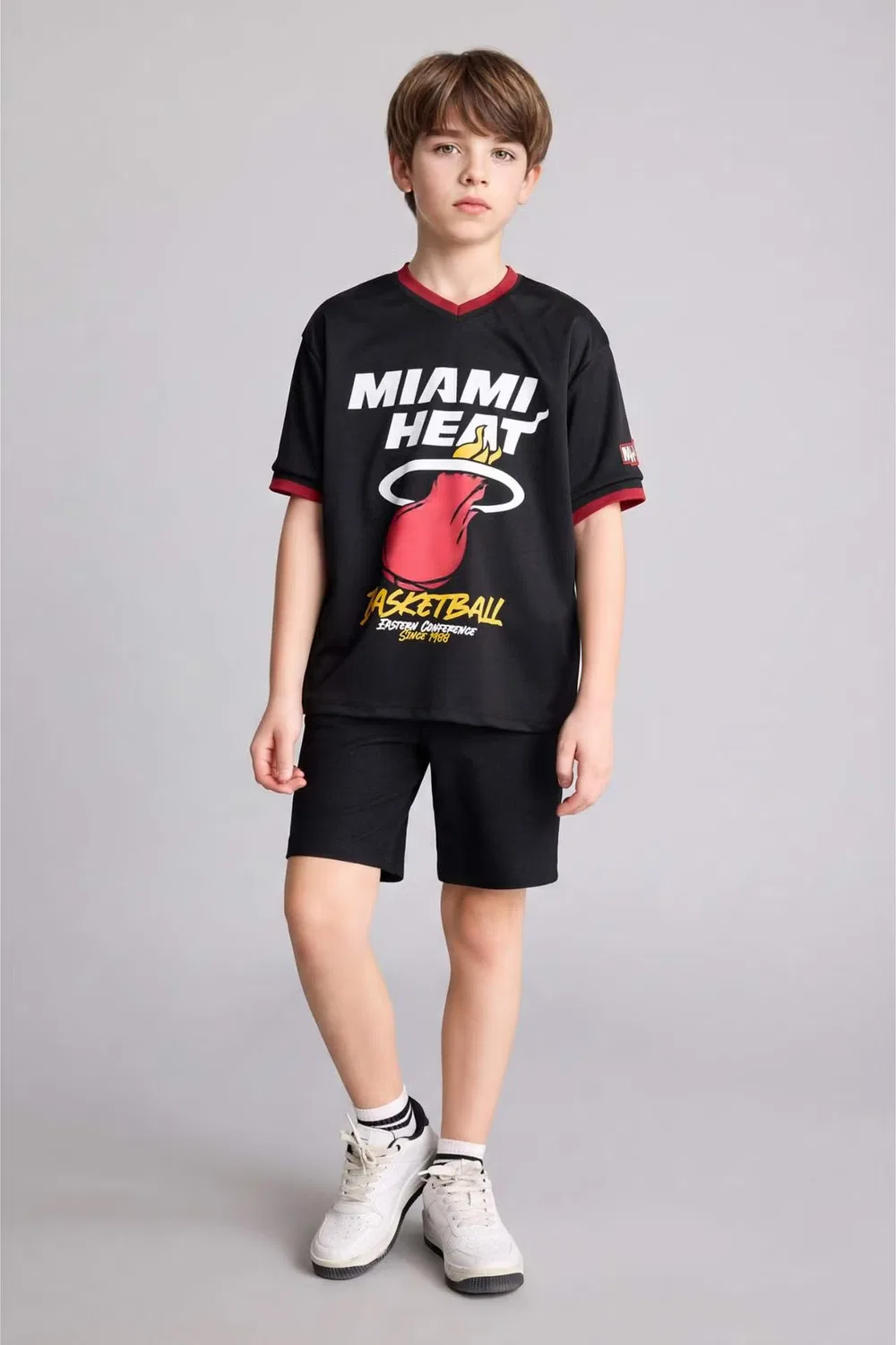 Футболка с коротким рукавом с принтом NBA Miami Heat, Defacto, черный — фото 2