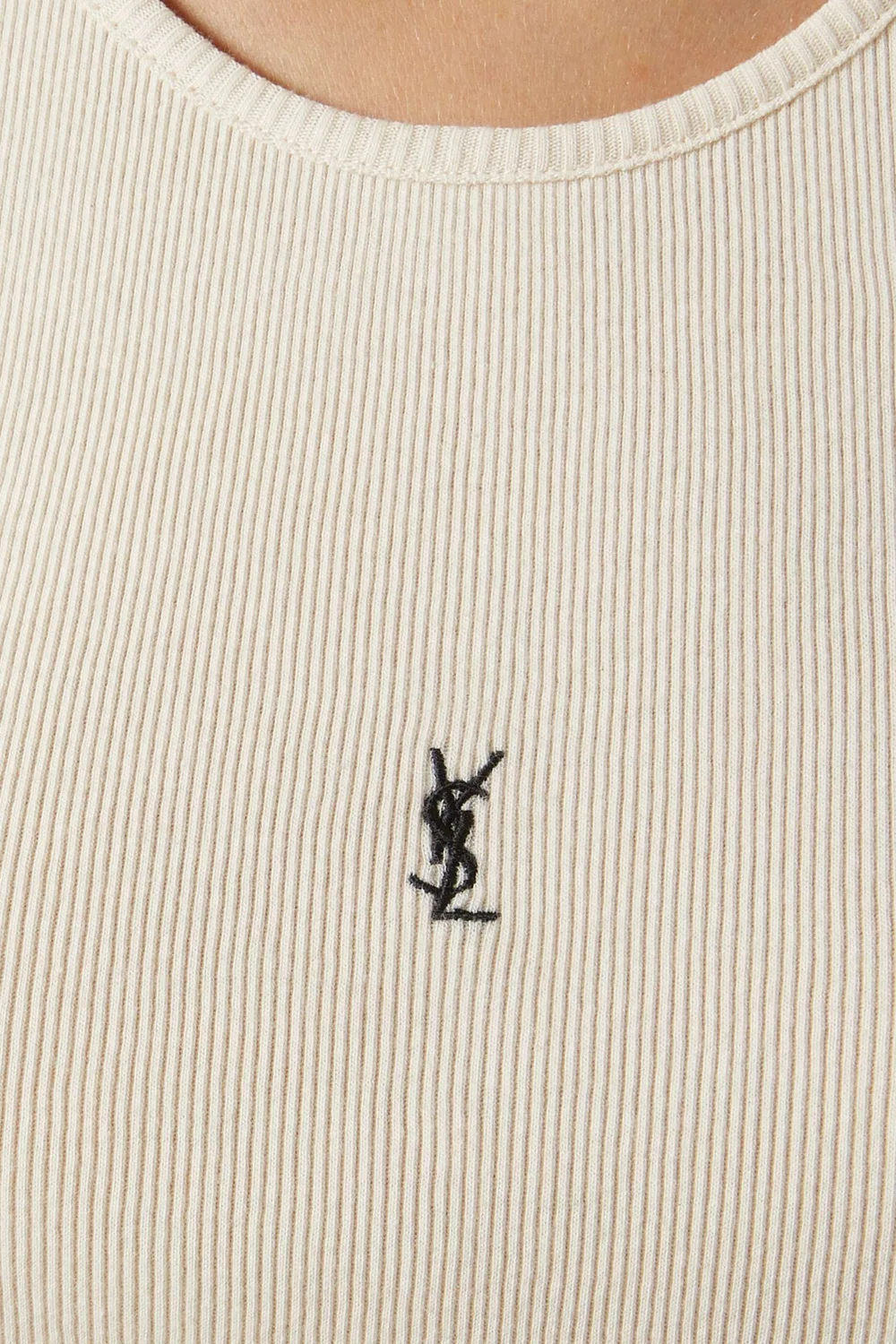 Топ без рукавов Cassandre SAINT LAURENT, бежево-черный — фото 4