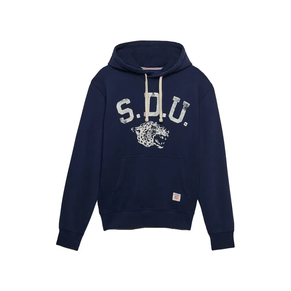 Мужской худи свободного кроя с принтом Athletic Essentials Superdry, Blue — фото 3